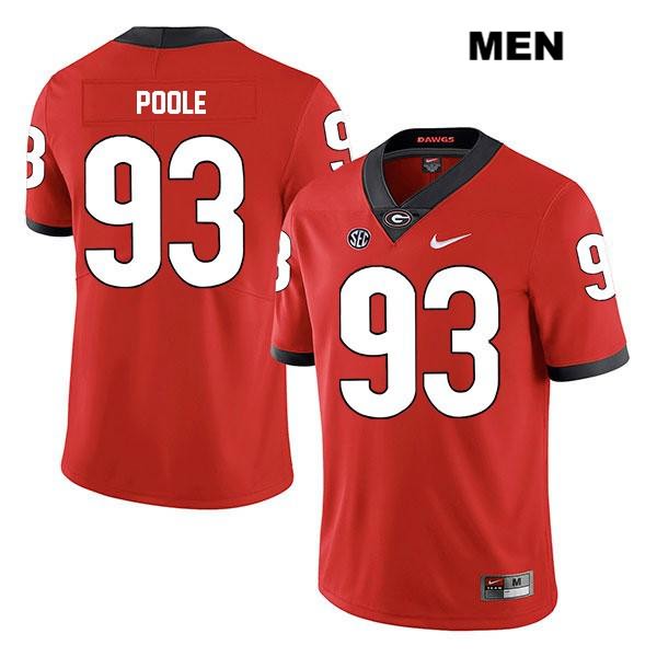 Georgia Bulldogs Men's Antonio Poole #93 NCAA Legend Authentic Red Nike Stitched College Football Jersey GUL5356PO